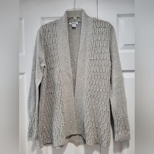Hampshire Srudio Textured Knit Cardigan in Light Tan, Size M